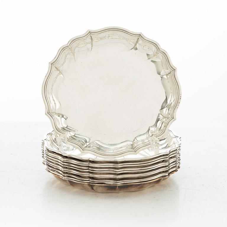 Coasters, 11 st, silver, Danmark, 1925-38.