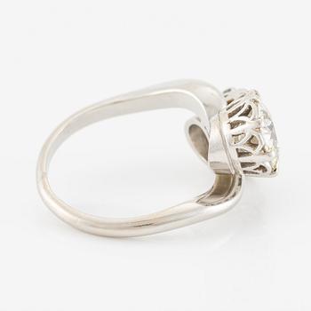 A W.A. Bolin ring in platinum set with two old-cut diamonds.