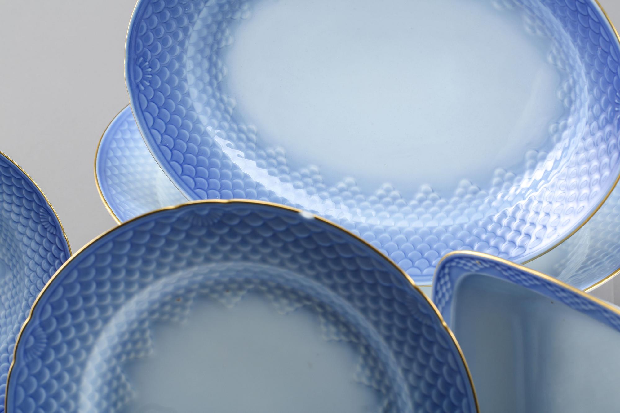 SERVIS, 43 delar, "Blå ton", Bing & Gröndahl och Royal Copenhagen.