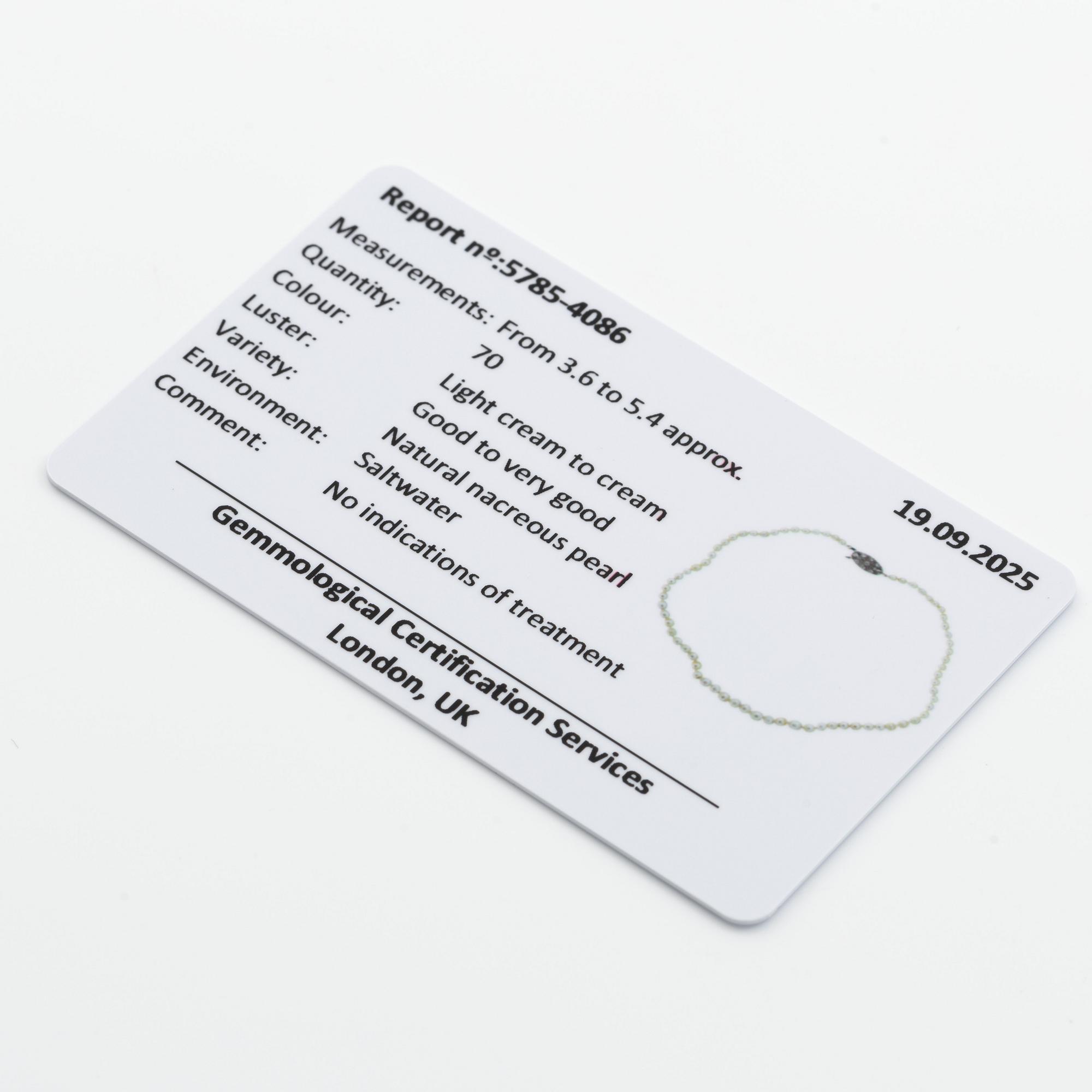 Necklace with pearls. Accompanied by a report from GCS.
