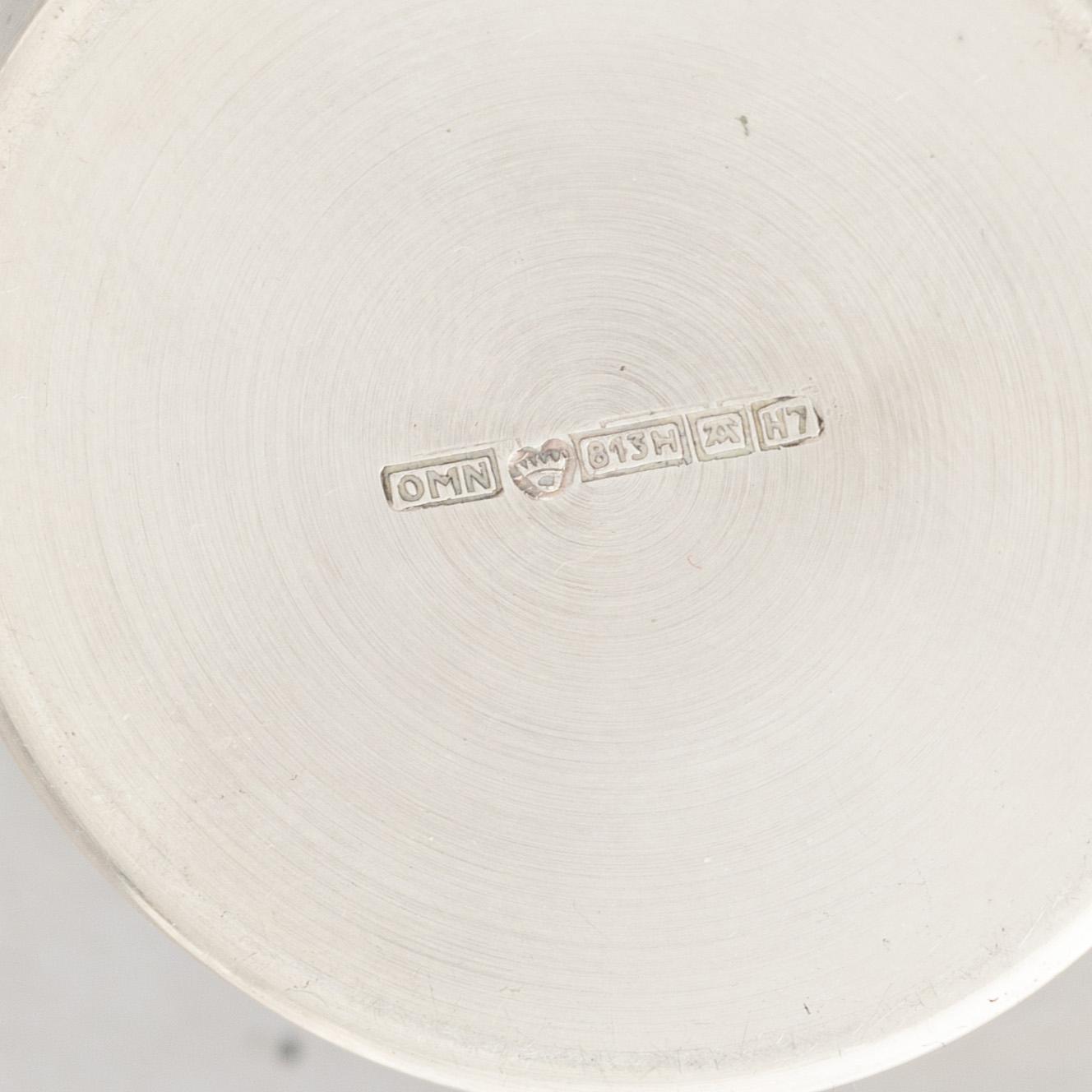 Turun Hopea, gräddkanna och sockerskål, silver, Åbo 1961.