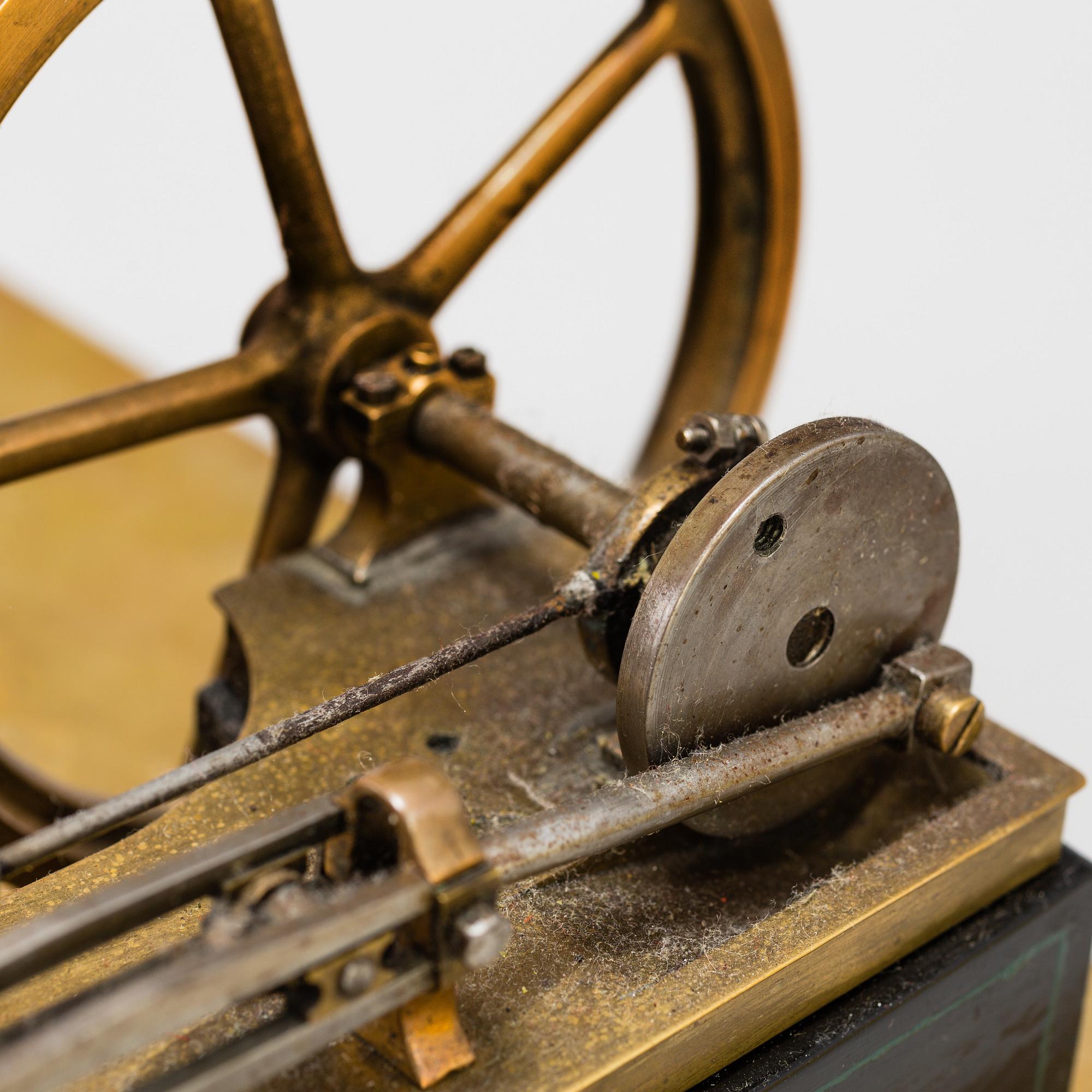 A copper and brass steam engine 20th century.
