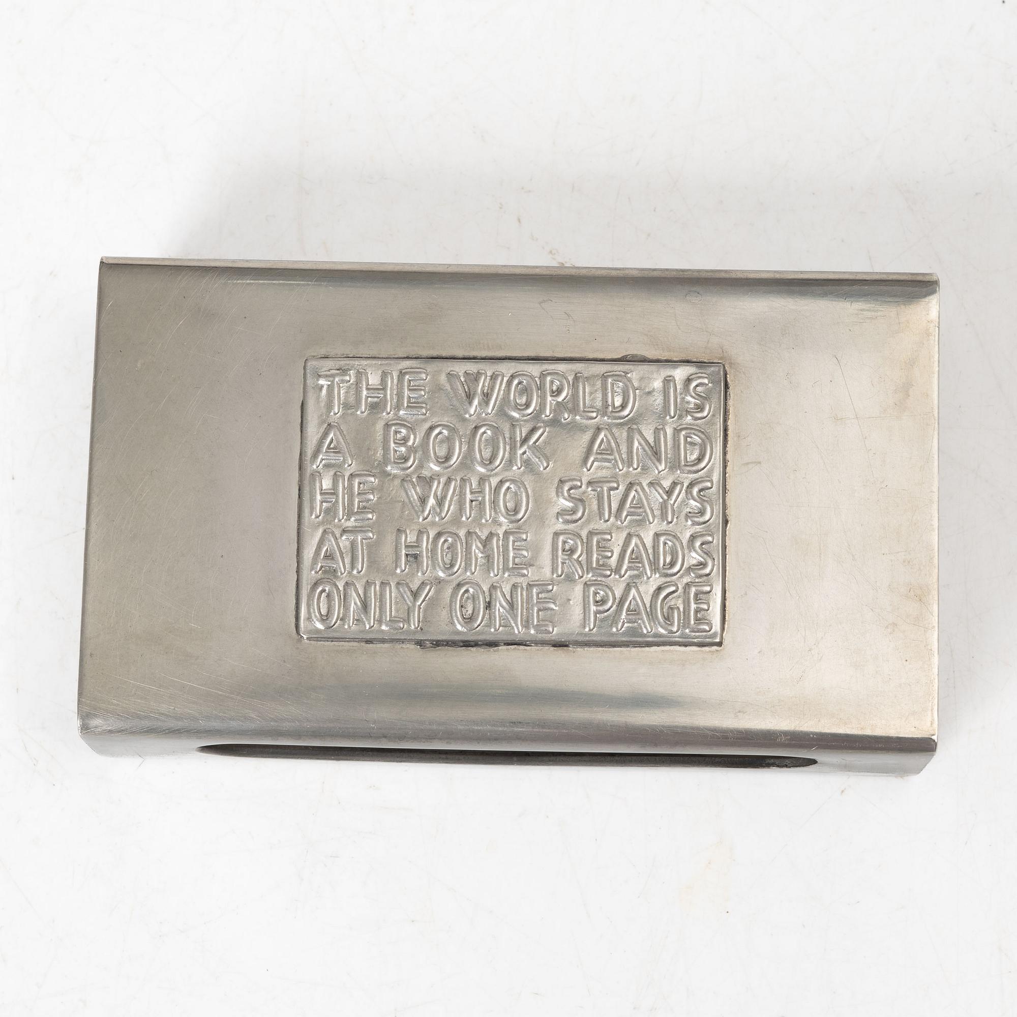 Dish and matchbox holder, Firma Svenskt Tenn.