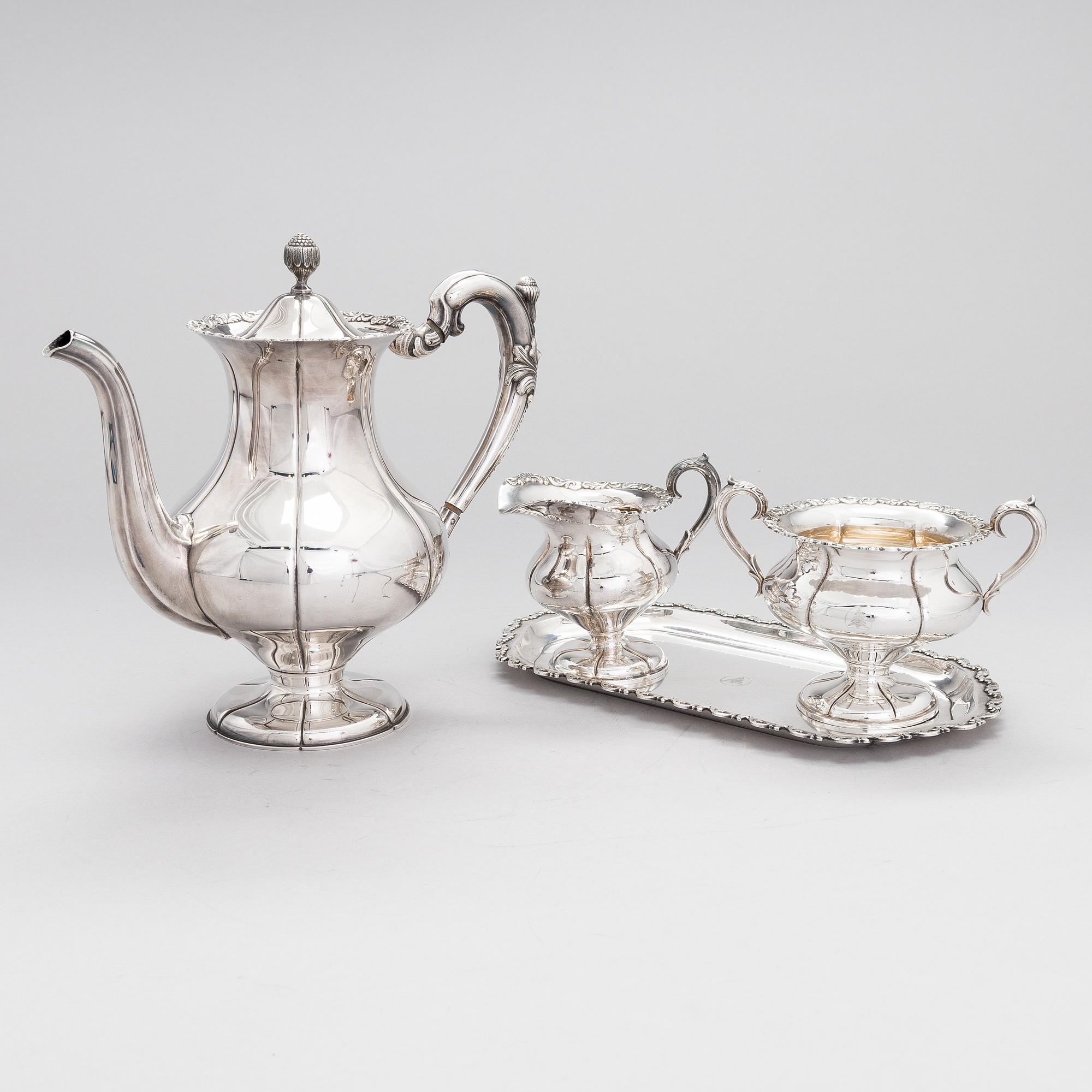 A 4-piece silver coffee set, Finland 1957-62.
