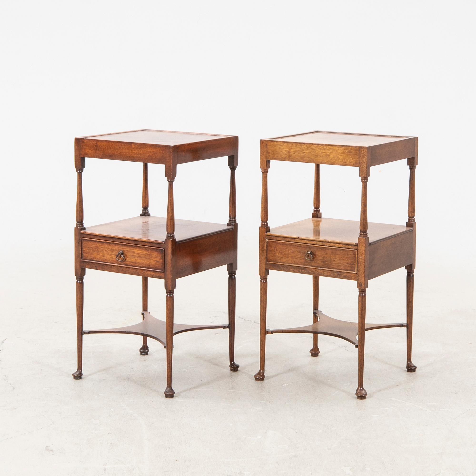 A pair of NK mahogany side tables later part of the 20th century.