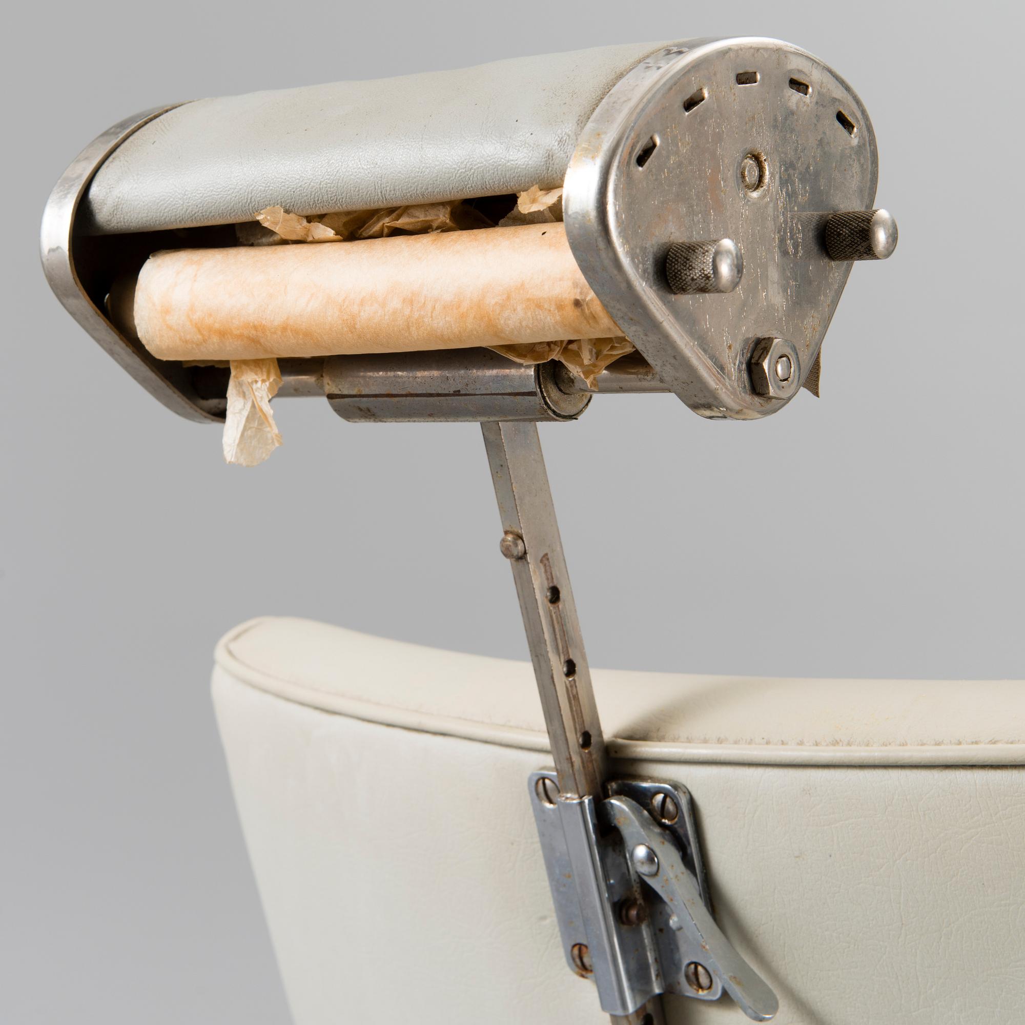 A 1950s barber chair.