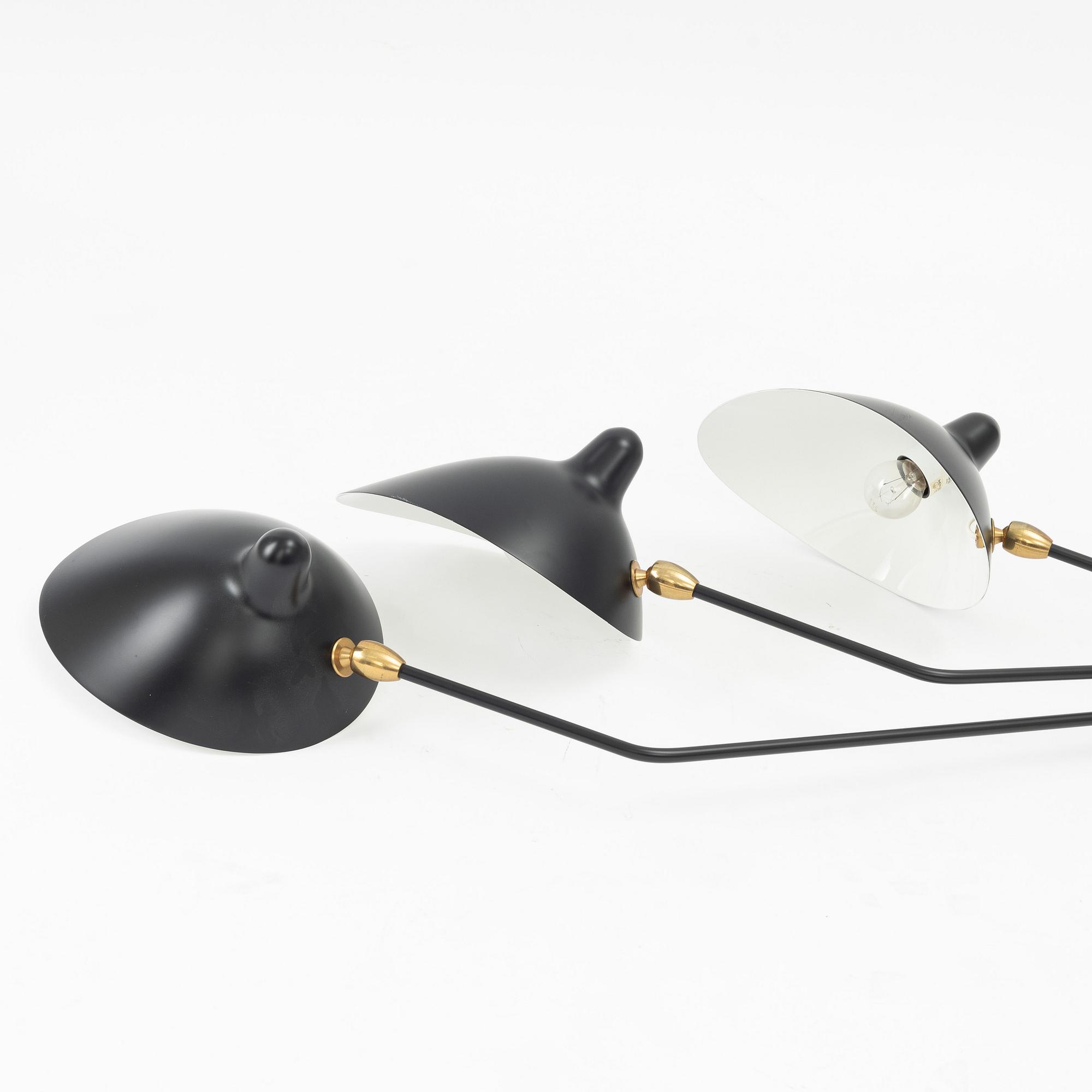 Serge Mouille, ceiling lamp, "3 Rotating Arms", 2010s.