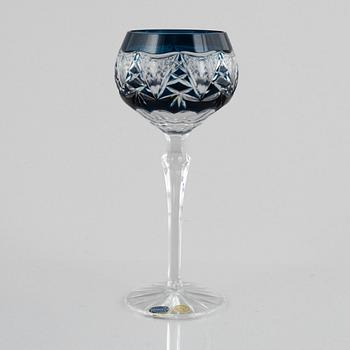 Wine glasses, 12 pcs, Bohemian style, second half of the 20th century.