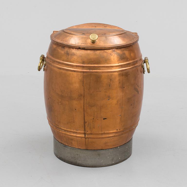 VATTENTUNNA / VATTENSÅ, förtennat koppar, 1800-tal.