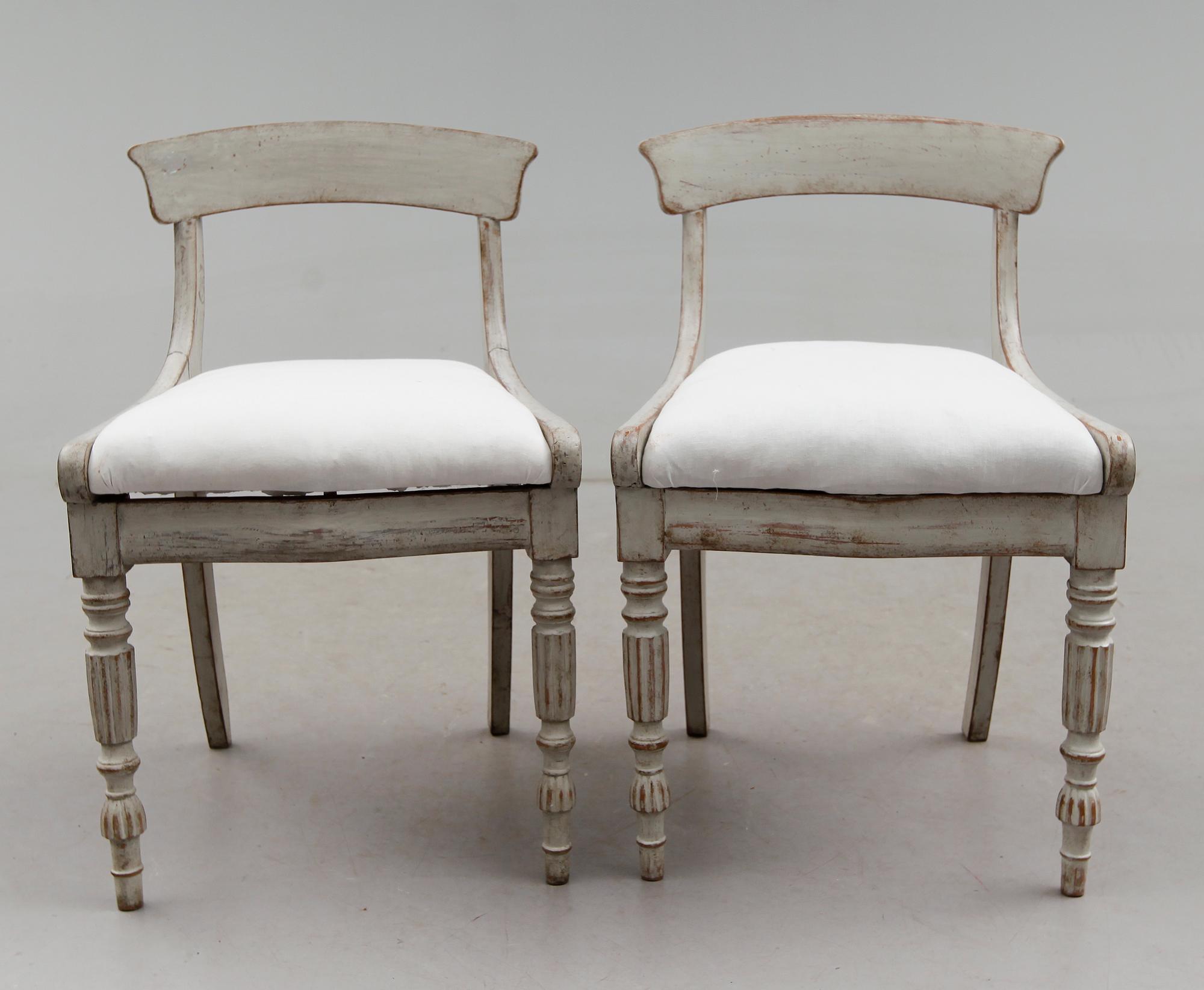TABURETTER / STOLAR, senempire, 1800-talets mitt.