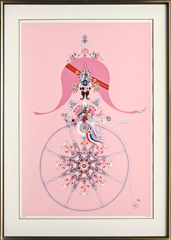 KJELL SÖRENSEN RINGI, färglitografi, sign o numr 46/175.