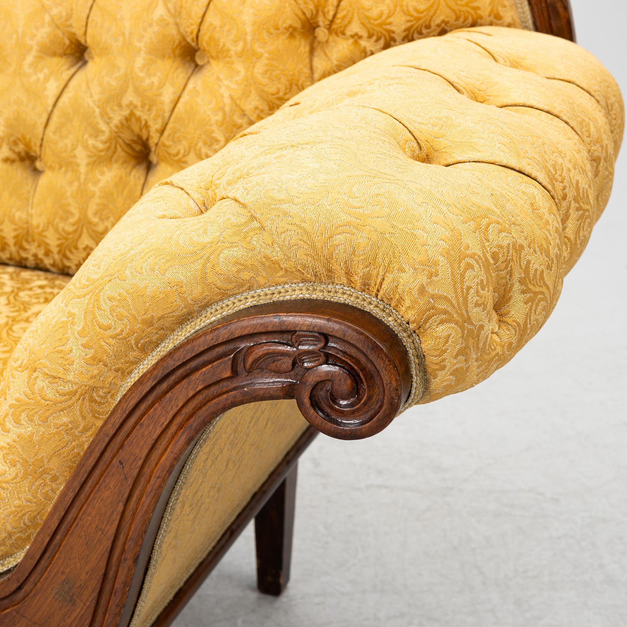 Chaise longue, late 19th century.