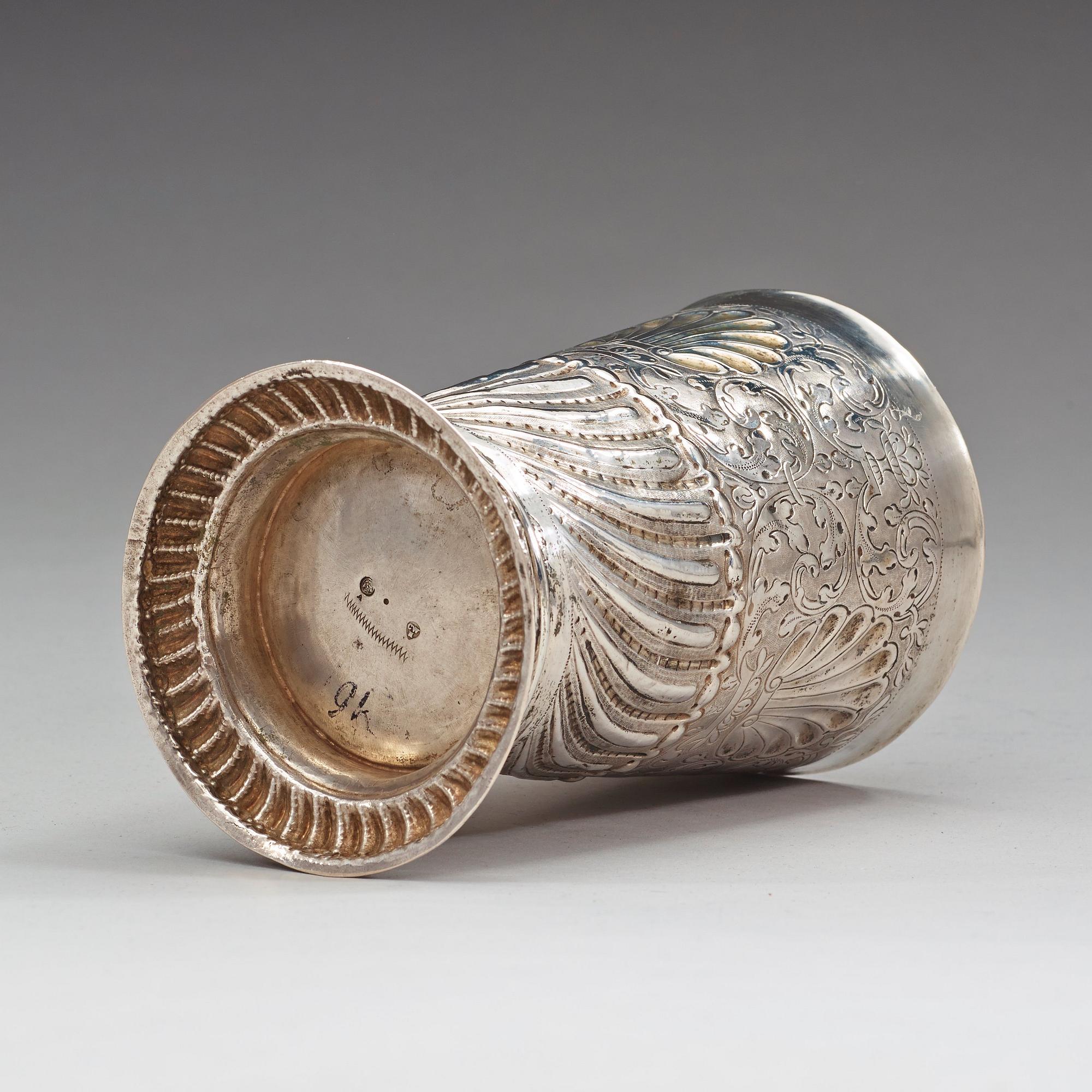 BÄGARE med lock, av Carl Wilhelm Hartman, Breslau 1710-1712.