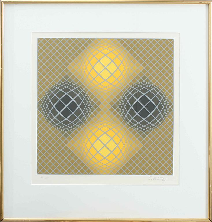 VICTOR VASARELY, färglito, sign o numr 212/250.