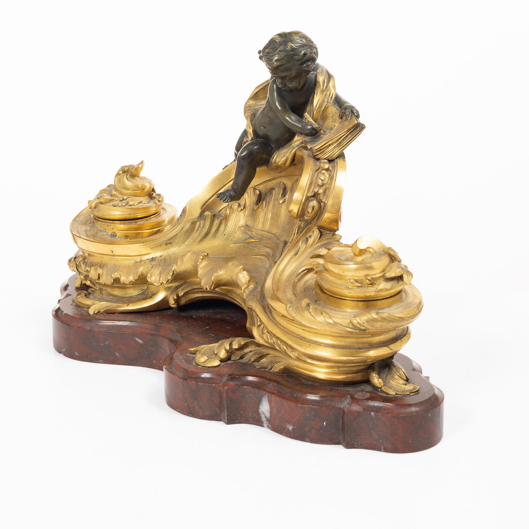 Inkstand, Louis XV style, Deniére, Paris, France, late 19th century.