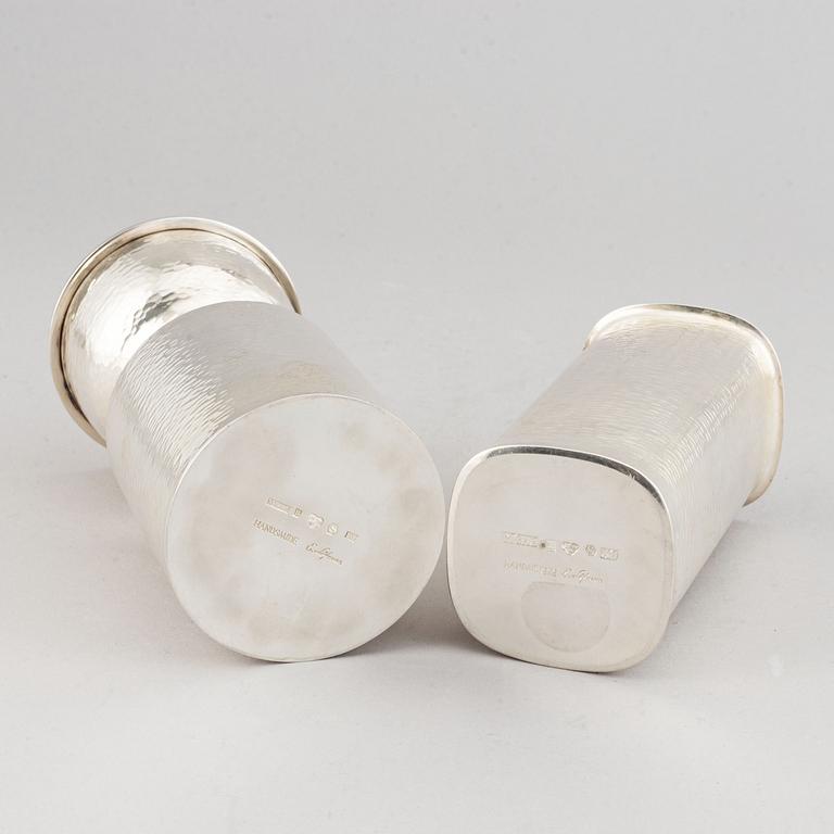 Eric Löfman, two silver vases. MGAB, Uppsala 1970-72.