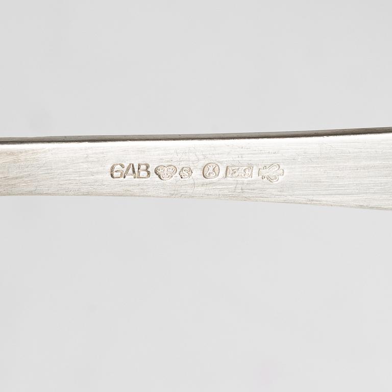 Jacob Ängman, a 102-piece silver flatware set, 'Rosenholm', in a box, GAB, Sweden, 1952-1997-.