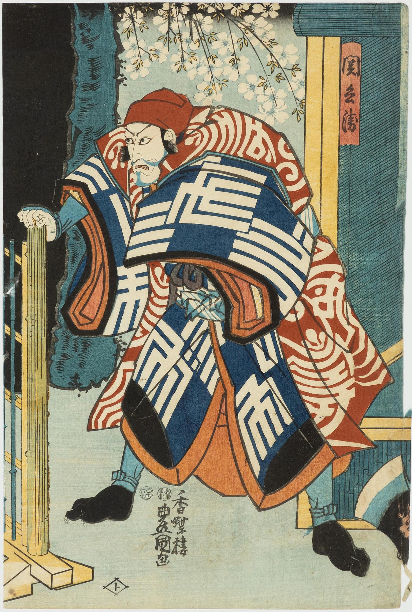 Utagawa Kunisada, efter, träsnitt, två stycken.