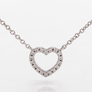 Tiffany & Co, an 18K white gold 'Metro Heart' necklace with diamonds.