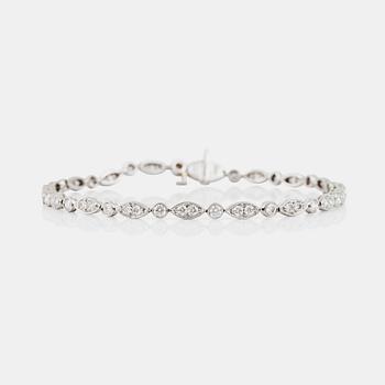 1205. A Tiffany & Co brilliant-cut diamond "Jazz" bracelet. Total carat weight 1.60 ct. Quality circa H/VS.