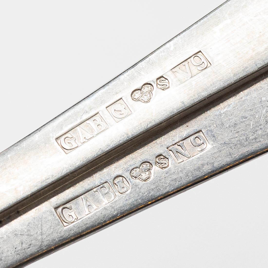 Jacob Ängman, a 79 piece silver cutlery service, model Rosenholm, GAB, second half of the 20th century.