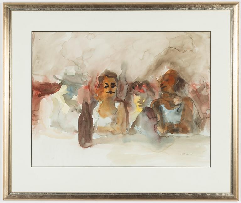 Peter Dahl, Sällskap vid bord.