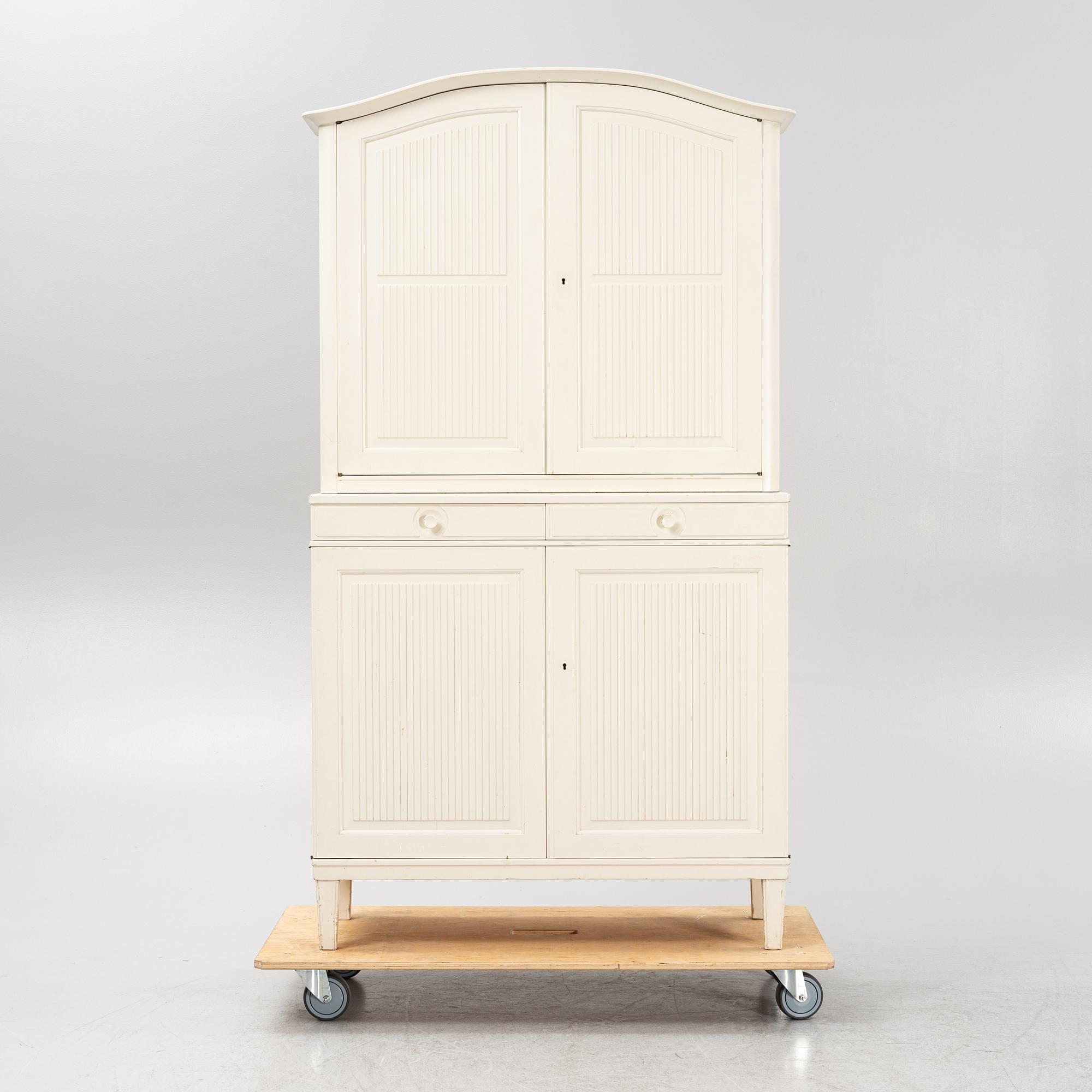 Carl Malmsten, two-part cabinet, "Herrgården", Bodafors, second half of the 20th century.
