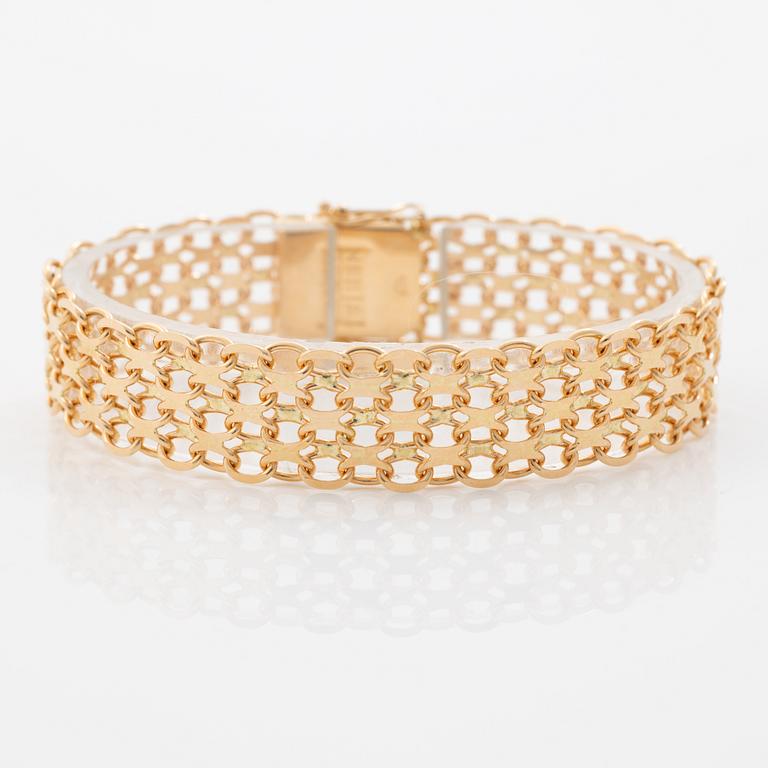 Armband 18K guld, X-länk.