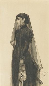 583. Anders Zorn, "I sorg" / "The Widow".