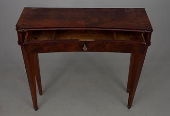 SPEGEL samt KONSOLBORD, mahognyfanerade, 1800-talets mitt.
