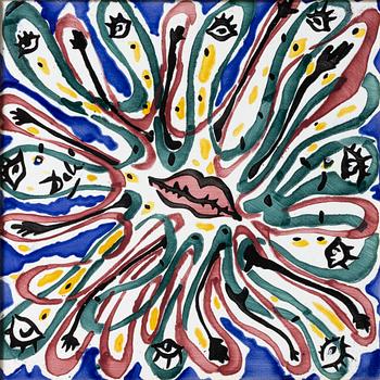 Salvador Dalí, efter., kakelplattor, ett par.