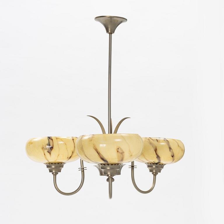 A Swedish Grace ceiling light, 1920's/30's.