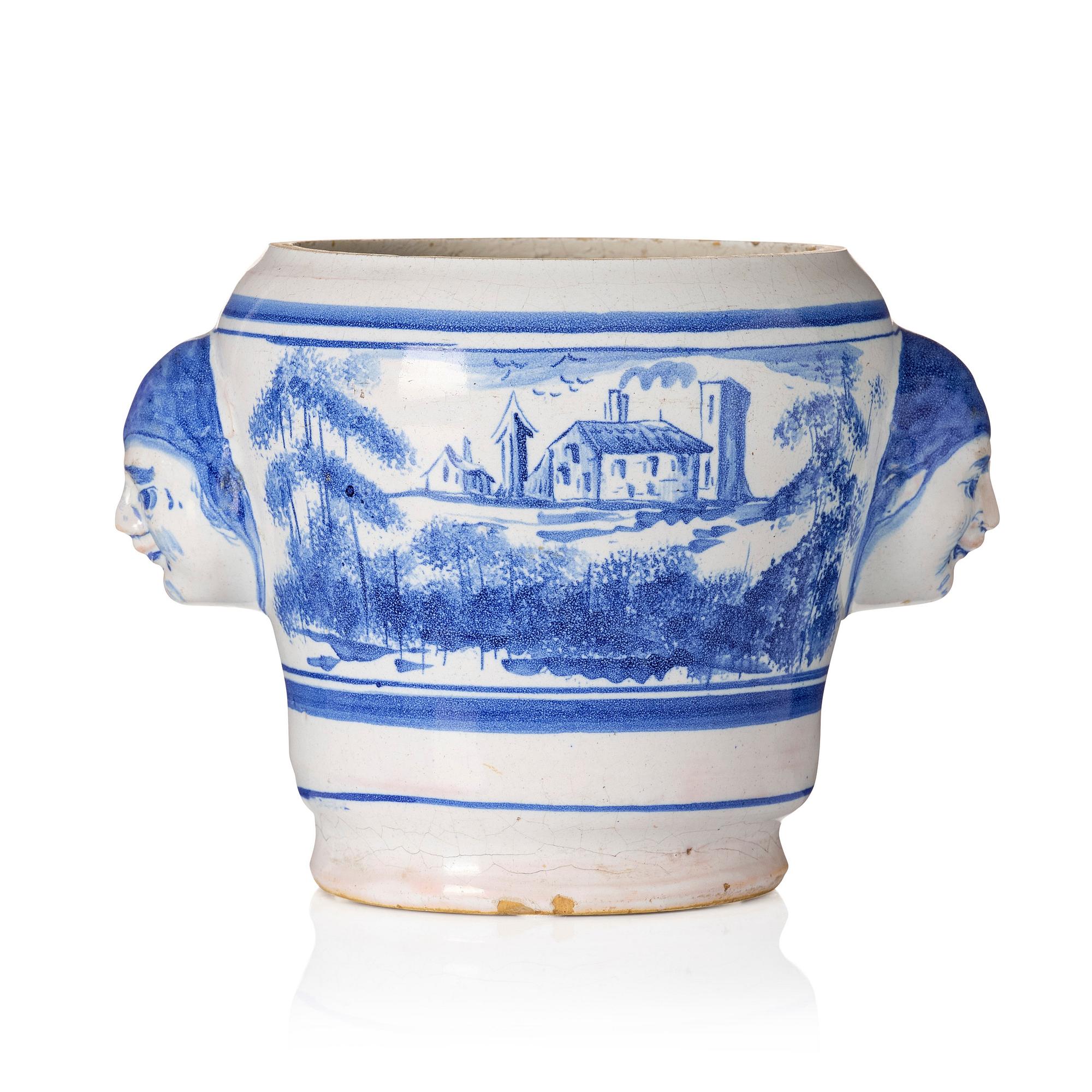 A Marieberg faience jar, 18th Century.