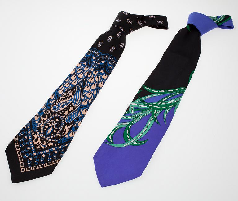 Emilio Pucci and lanvin, two silk ties.