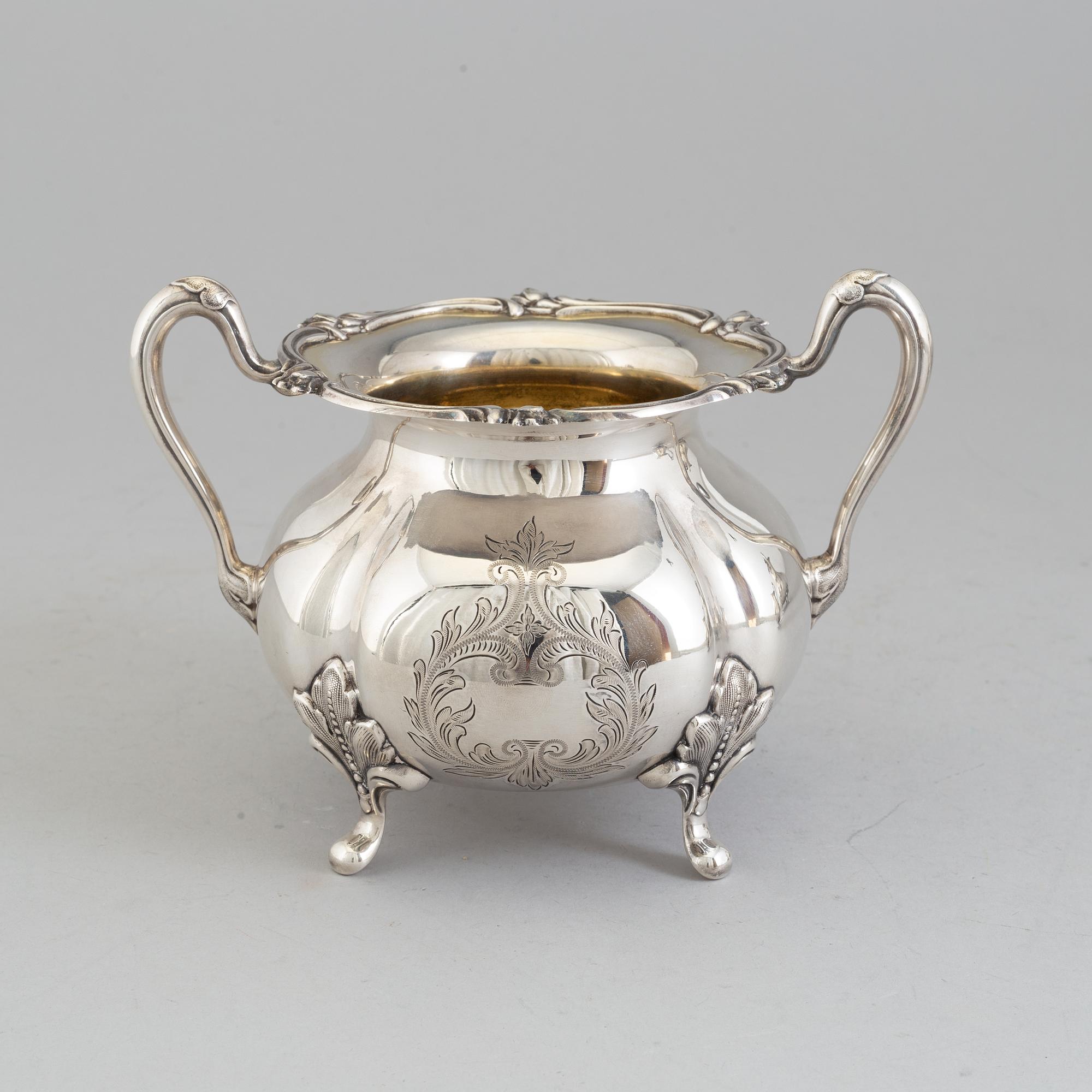 KAFFESERVIS, 3 delar , silver. GAB, Stockholm, 1937.