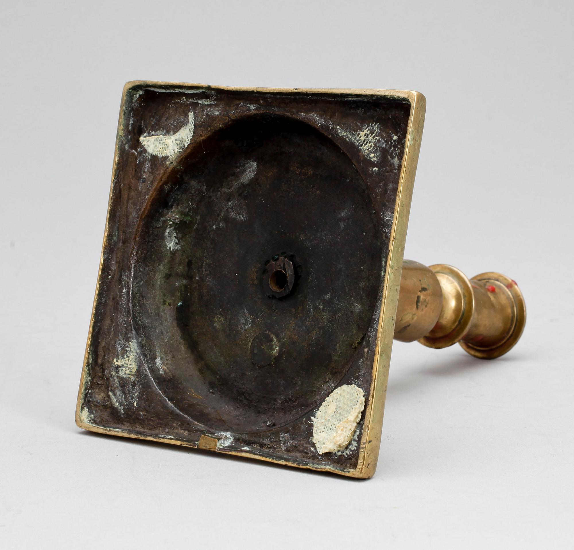 LJUSSTAKE, mässing, barock, 1600-tal.