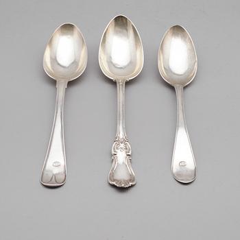 MATSKEDAR, 3 st, silver, olika, svenska stämplar, 1800-tal. Vikt ca 193 gram.