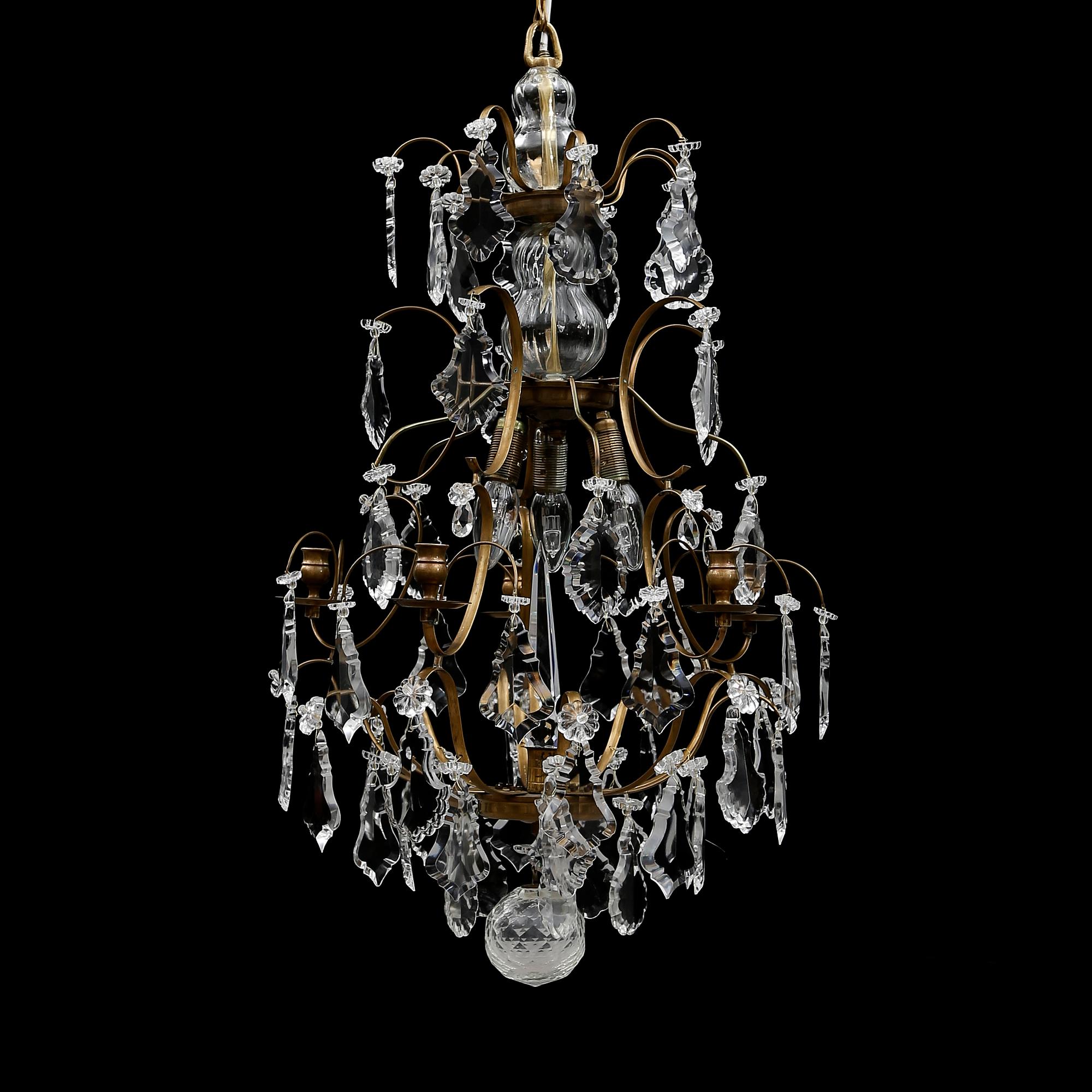 LJUSKRONA, barockstil, 1900-/2000-tal. Höjd 78 cm.