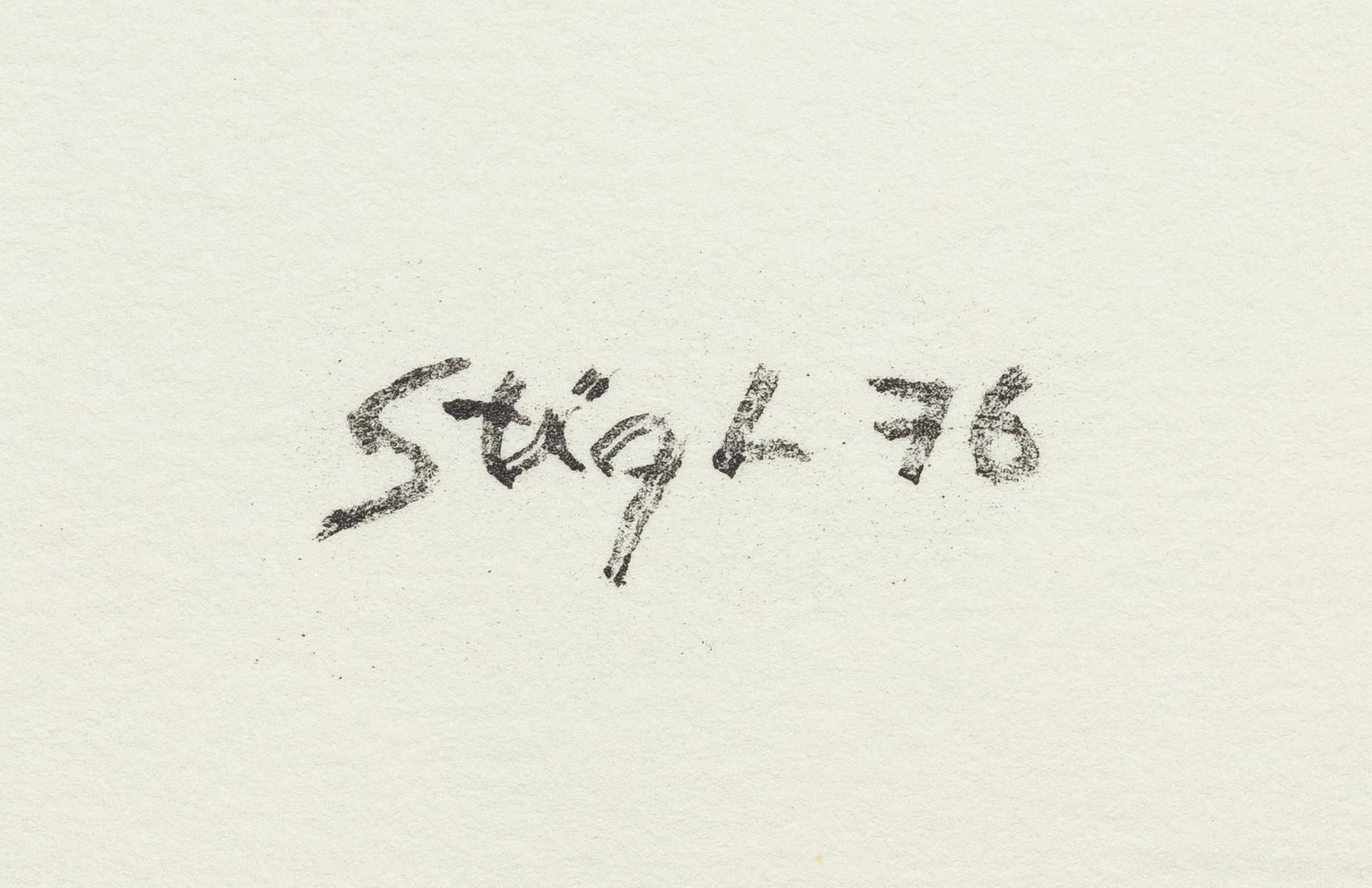 Stig Lindberg, färglitografier, 2 st, Gustavsberg,  bl a 1976.