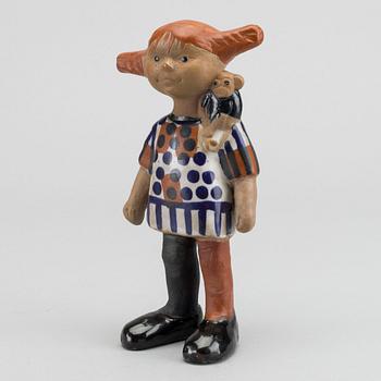 A stoneware figurine by Lisa Larson, Pippi Longstocking.