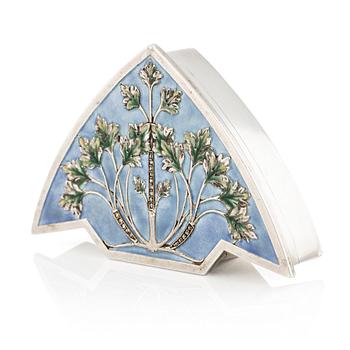 477. A jewelled and enamelled silver snuffbox, assay master Ivan Lebedkin, C.E. Bolin, Moscow 1899-1908.