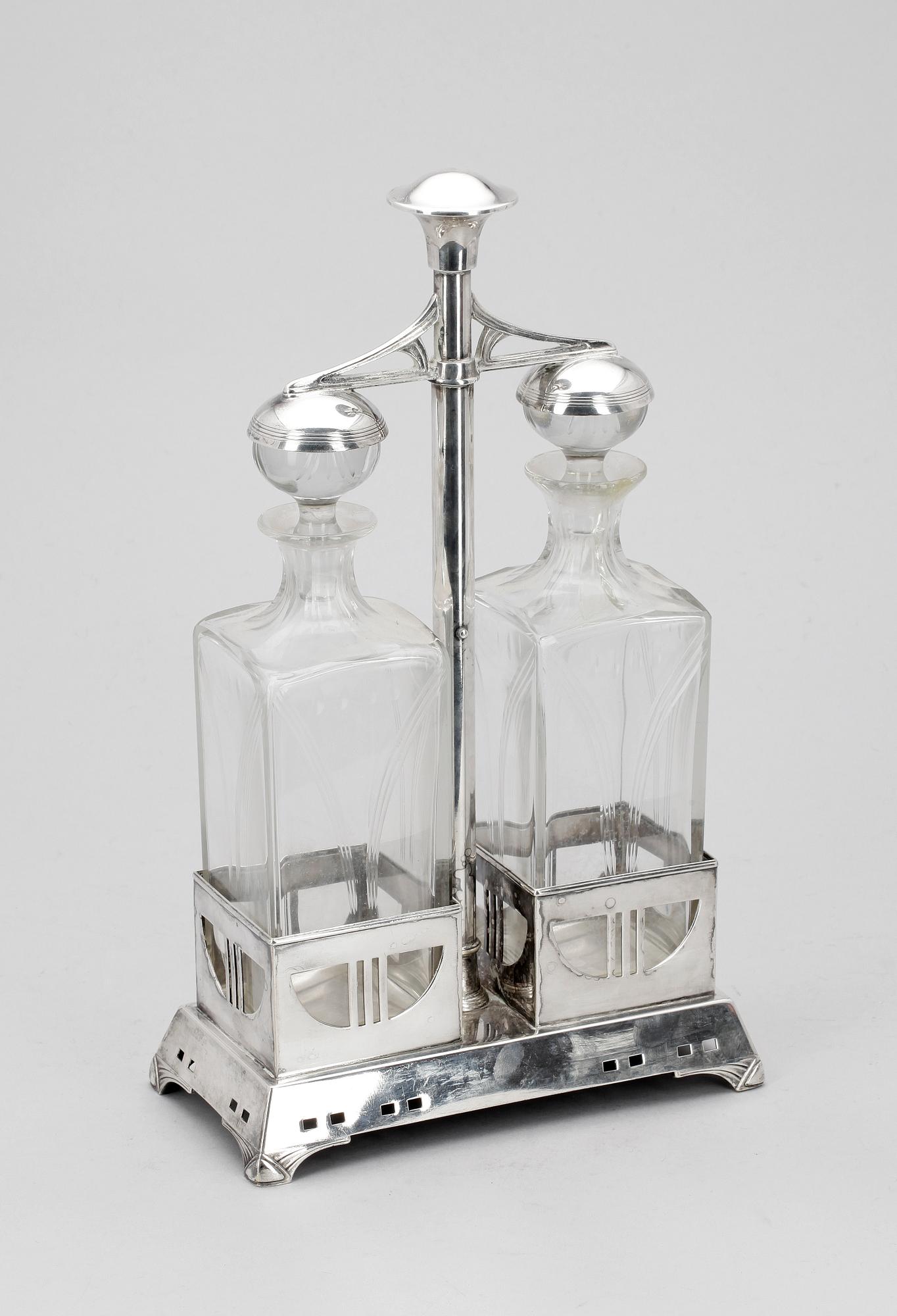 FLASKSET, jugend, nysilver, 1900-talets första hälft.