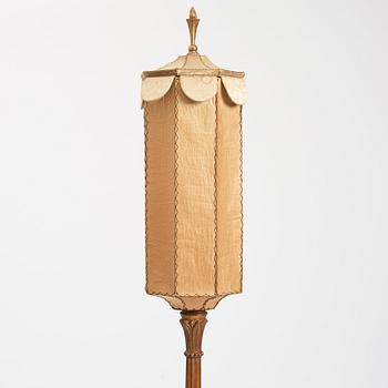 Helge Werner, a Swedish Grace gilt wood floor lamp, 1920-30s.