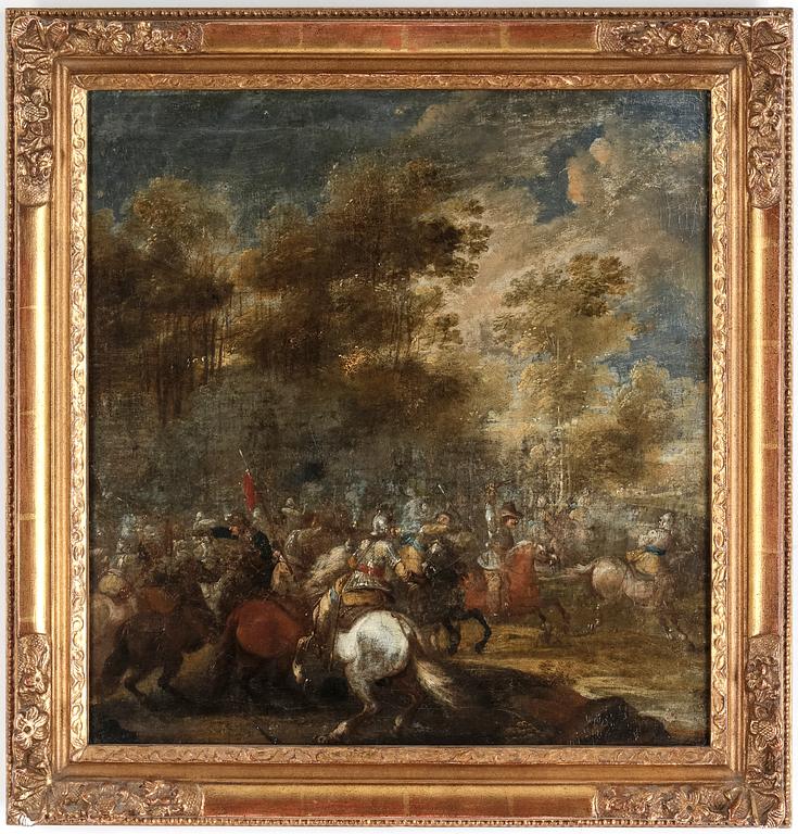 JACQUES COURTOIS KALLAD LE BOURGUIGNON, hans art, olja på duk, ej signerad.