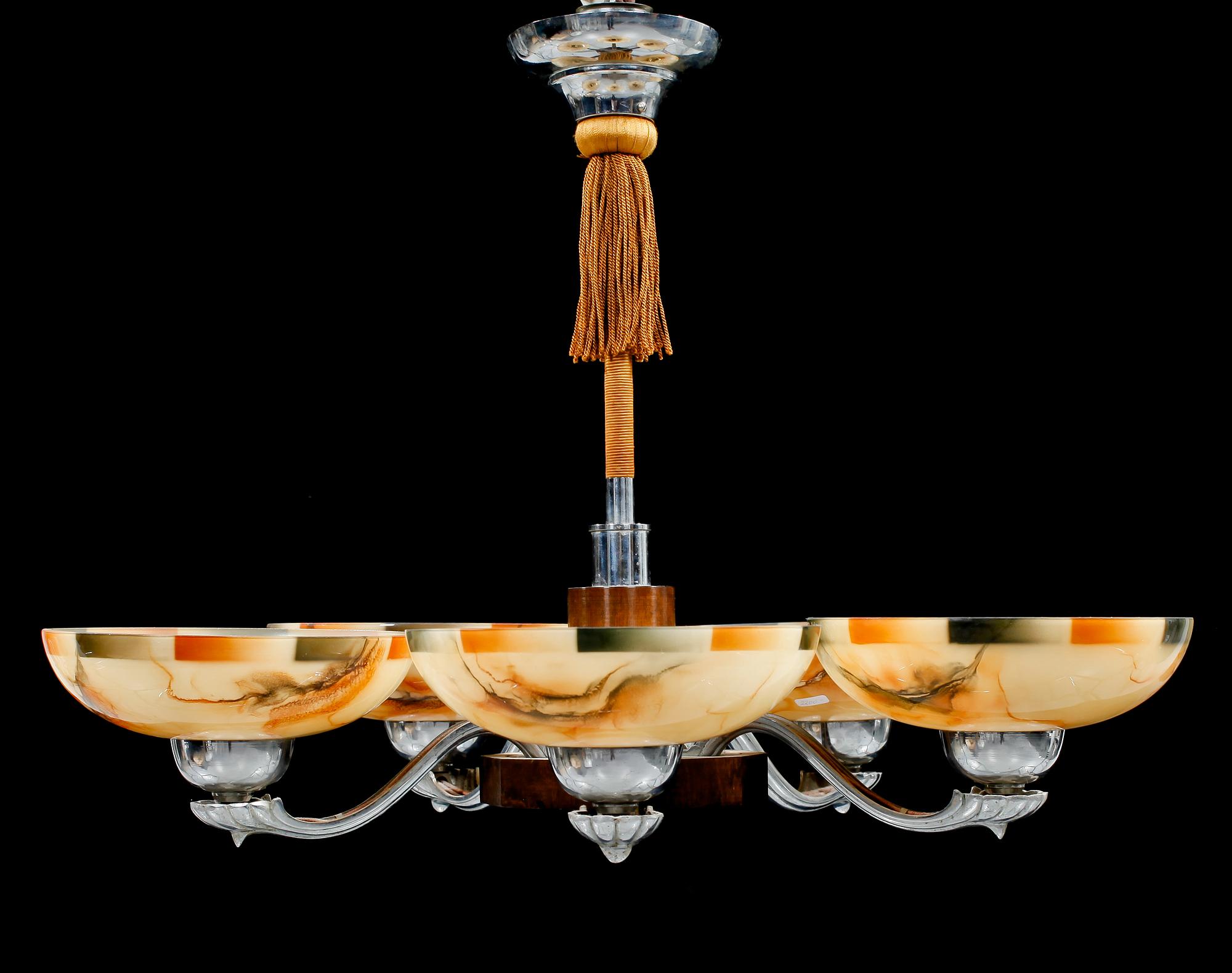 TAKLAMPA, art deco, 1900-talets andra kvartal, höjd ca 45 cm.