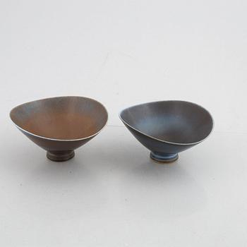 Berndt Friberg, two stoneware bowls, Gustavsberg Studio 1964-1965.