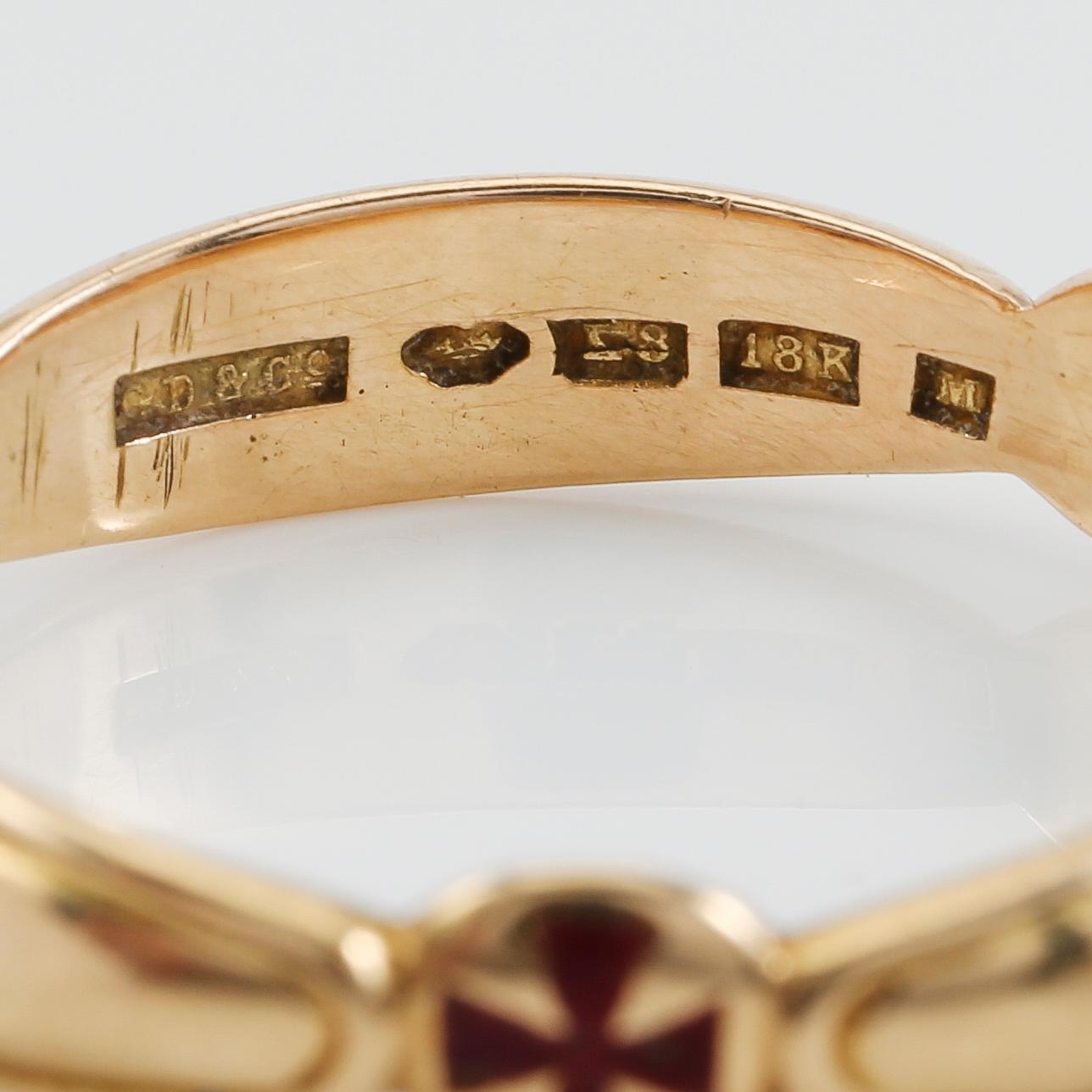 FRIMURARRING, 18K guld, Gustaf Dahlgren & Co, Malmö 1937. Vikt ca 7 gram.
