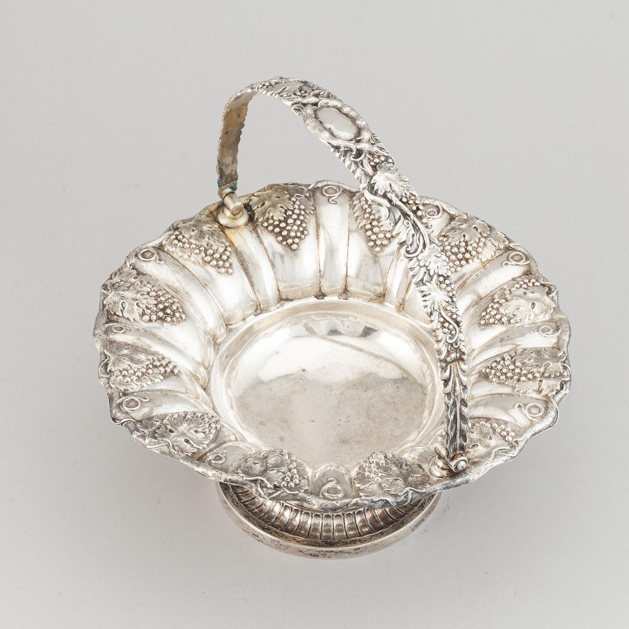 A Swedish 19th century silver fruit-basket, mark of Gustaf Möllenborg, Stockholm 1835.