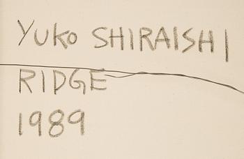 Yuko Shiraishi, oil/mixed media on canvas, signed and dated 1989 verso.