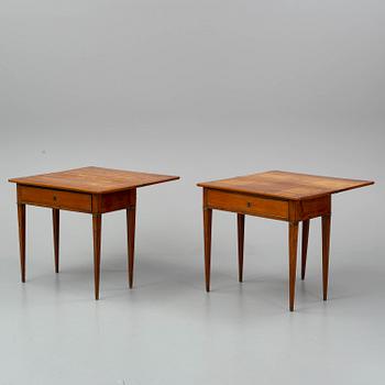 A pair of late gustavian games tables, ca 1800.